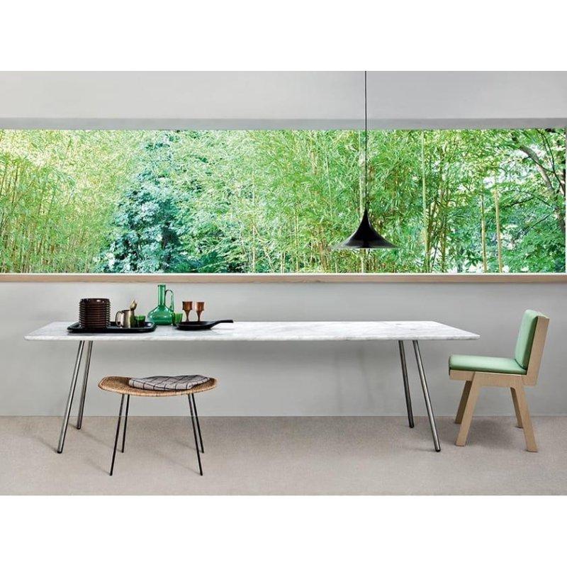 Beyaz Carrara Mermer Masa 240x100 cm Metal Ayaklı - 91777