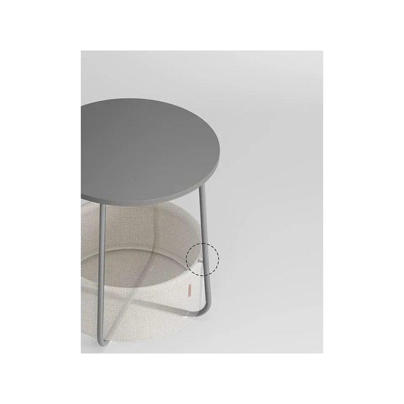 Beyaz Çelik Sepetli Tasarım Yan Sehpa-45x51x45 cm - 110213