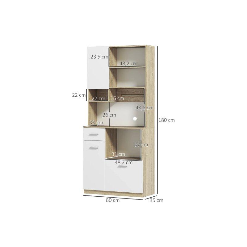 Beyaz Ceviz Çok Amaçlı Dolap 80x35x180 cm - 92251