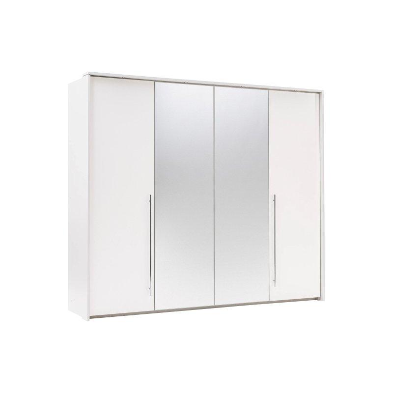 Beyaz Çift Kapılı Aynalı Işıklı Gardrop 255x219x65 cm - 90568