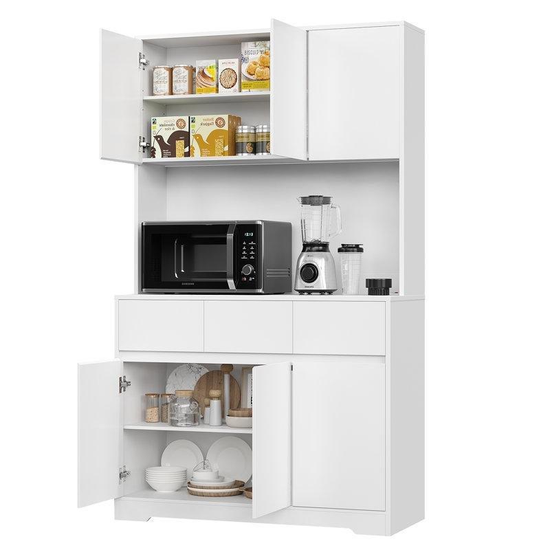 Beyaz Çok Amaçlı Dolap 180 cm LED Işıklı ve Şarj İstasyonlu - 93082