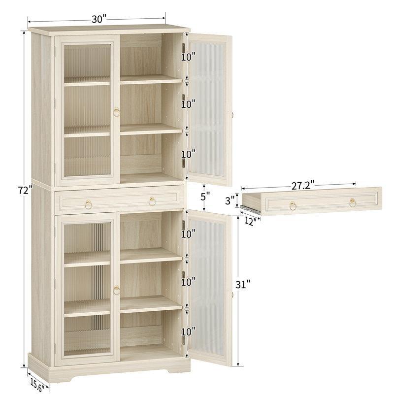 Beyaz Endüstriyel Ahşap Çok Amaçlı Dolap 183 cm - 92866