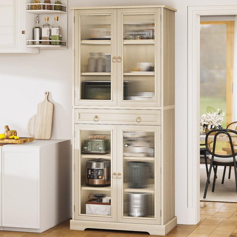 Beyaz Endüstriyel Ahşap Çok Amaçlı Dolap 183 cm - 92866