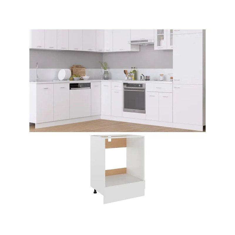 Beyaz Endüstriyel Ahşap Fırın Dolabı 60x46x82 cm - 100581