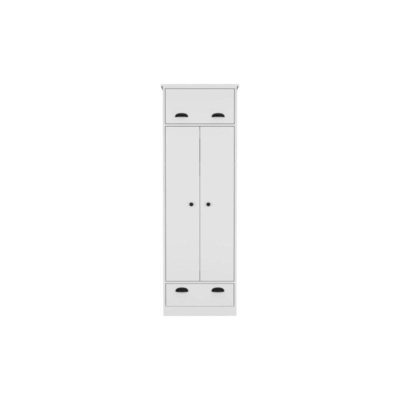 Beyaz Endüstriyel Ahşap Gardrop 179 cm - 90529