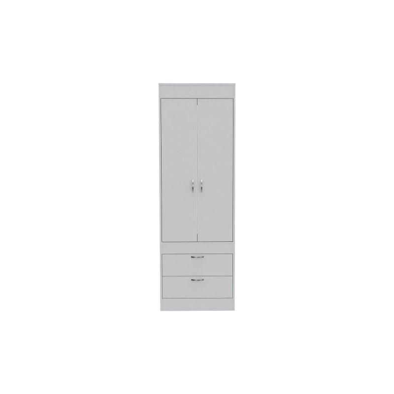 Beyaz Endüstriyel Ahşap Gardrop 179x59x48 cm 2 Çekmeceli - 90559