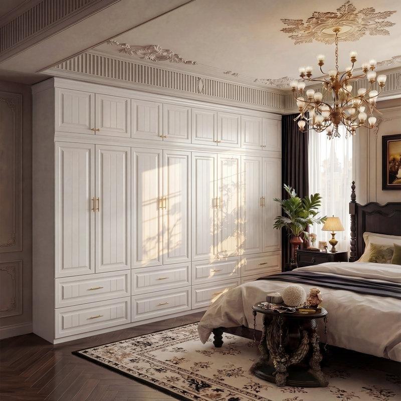 Beyaz Endüstriyel Ahşap Gardrop 320 cm - 90982