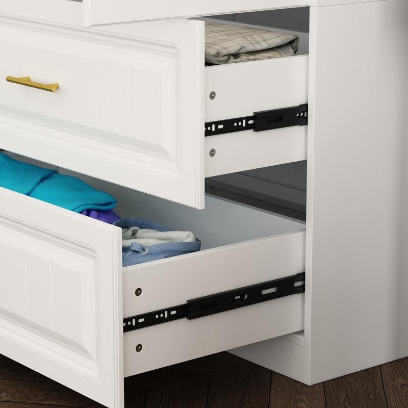 Beyaz Endüstriyel Ahşap Gardrop 320 cm - 90982