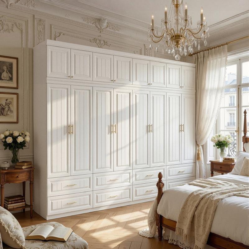 Beyaz Endüstriyel Ahşap Gardrop 320 cm - 90982