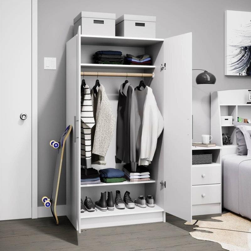 Beyaz Endüstriyel Ahşap Gardrop 82 cm x 65 cm x 32 cm - 91231