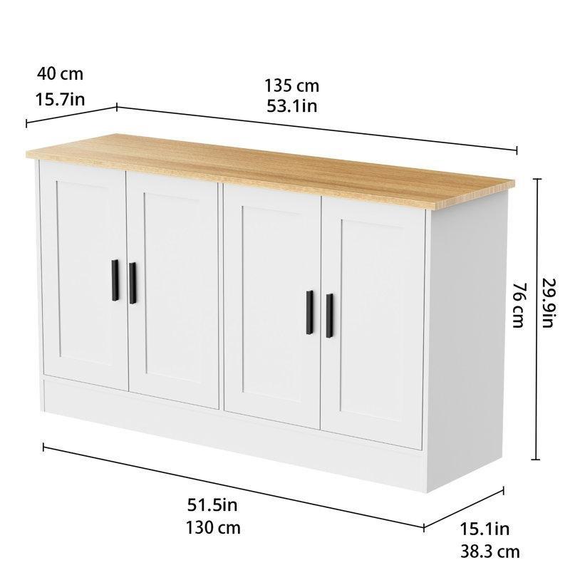Beyaz Endüstriyel Ahşap Kahve Köşesi 135 cm - 100027