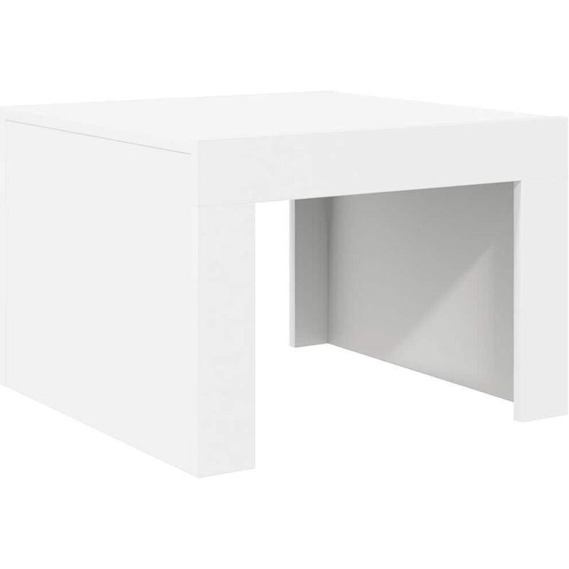 Beyaz Endüstriyel Ahşap Orta Sehpa 50x50x35 cm - 103101