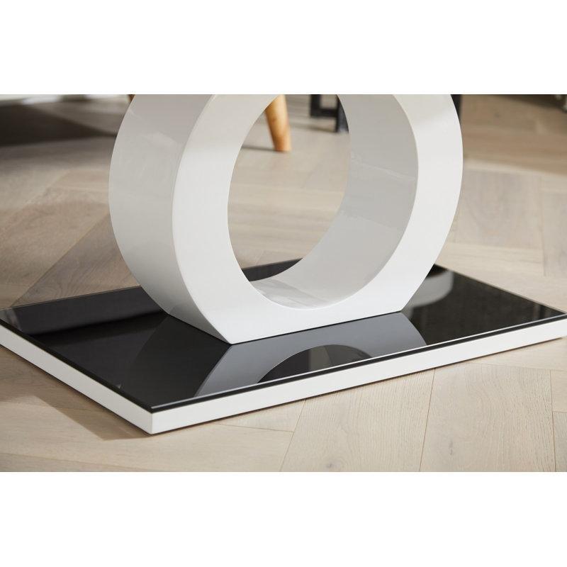 Beyaz Endüstriyel Ahşap Temperli Cam Lüks Orta Sehpa 120x70 cm - 104497