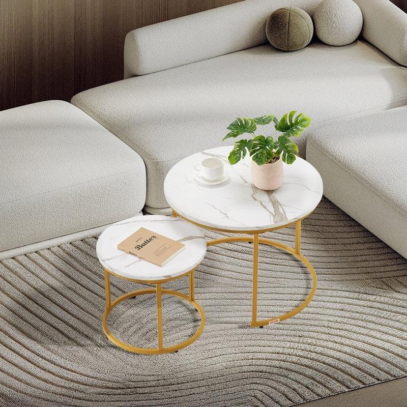 Beyaz Gold C Zigon Sehpa 60x60 cm - 108139