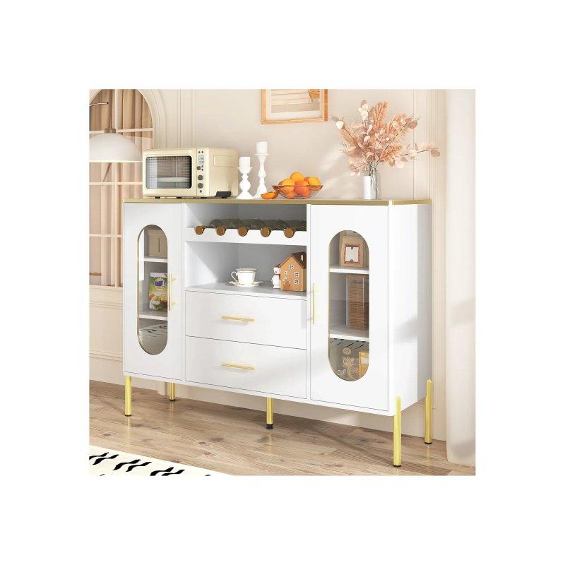 Beyaz Gold Detaylı Çok Amaçlı Dolap 120x90x38 cm - 92446