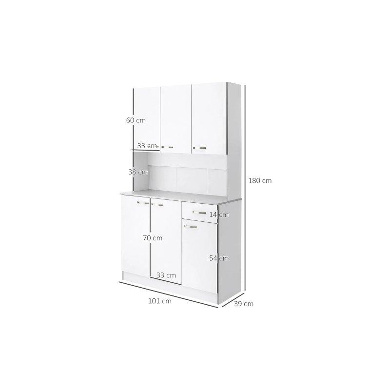 Beyaz Gri Çok Amaçlı Dolap 101x39x180 cm - 92470