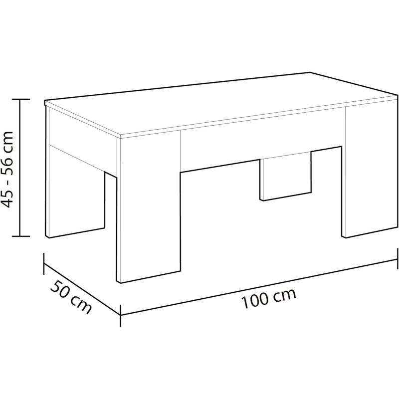 Beyaz Gri Endüstriyel Tasarımlı Pistonlu Akıllı Sehpa 100x50 cm - 101535