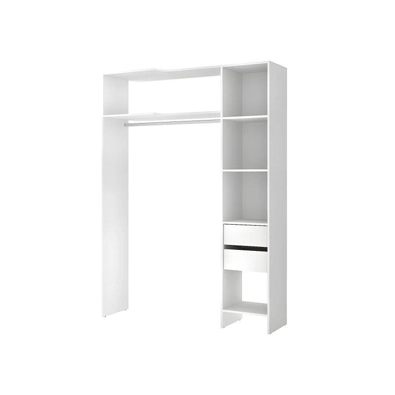 Beyaz Gri Köşe Gardrop 164-214 cm Genişliğinde Ayarlanabilir - 90349