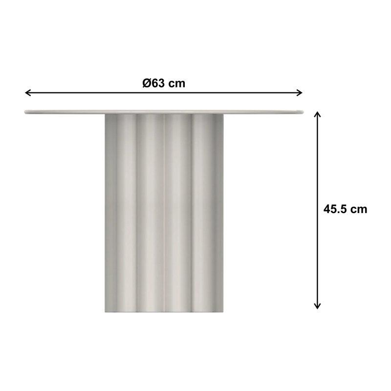 Beyaz Gri Metal Minimalist Tasarım Yan Sehpa-63x46x63 cm - 110228