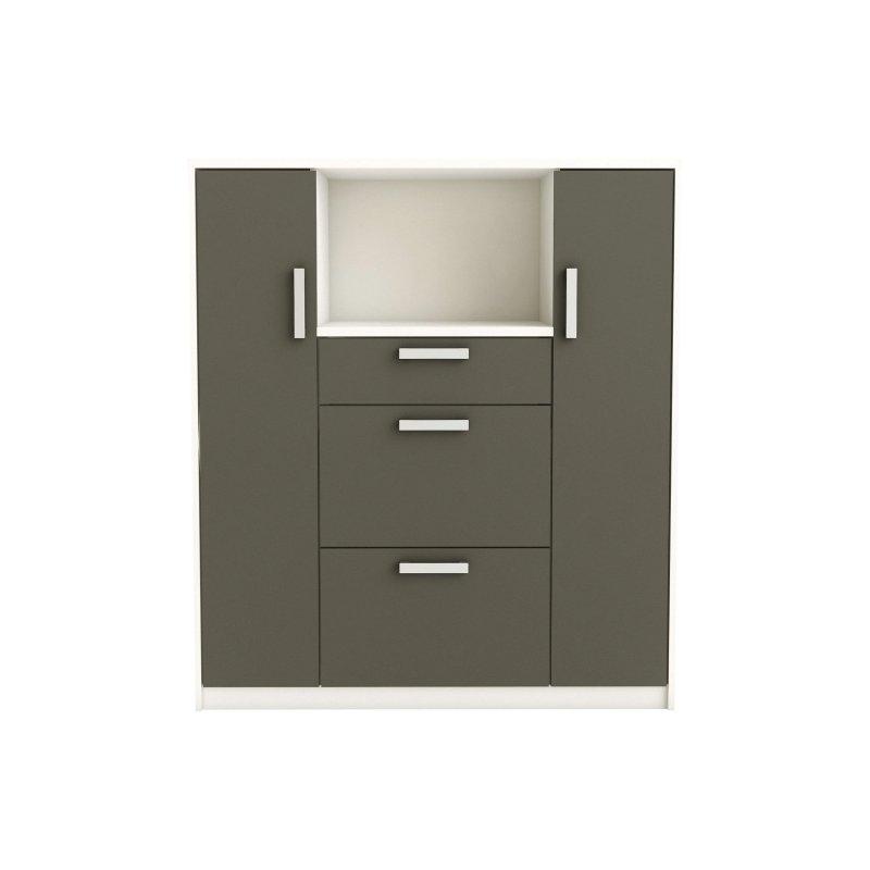 Beyaz Gri Mikrodalga Çok Amaçlı Dolap 116x132x40 cm - 92323