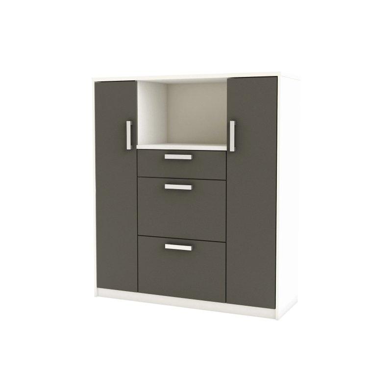 Beyaz Gri Mikrodalga Çok Amaçlı Dolap 116x132x40 cm - 92323