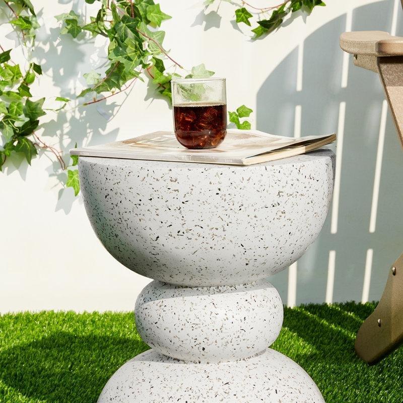 Beyaz Gri Terrazzo Orta Sehpa 44 cm - 105691