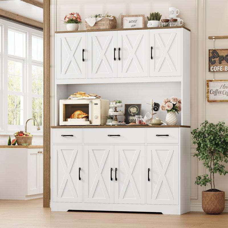 Beyaz Kahve Köşesi Çok Amaçlı Dolap 180 cm 140 cm 40 cm - 93016