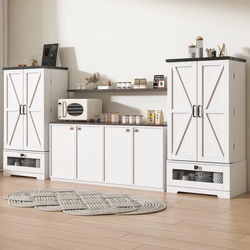 Beyaz Kahverengi 120 cm Çekmeceli Çok Amaçlı Dolap - 93010