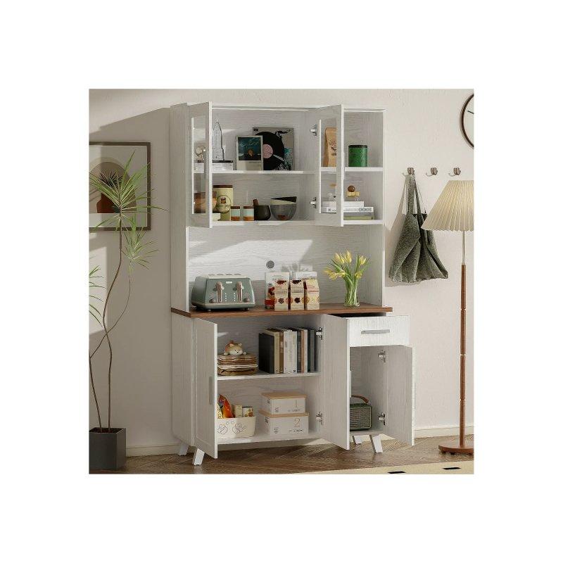 Beyaz Kahverengi Çok Amaçlı Dolap 115x40x190 cm - 92734