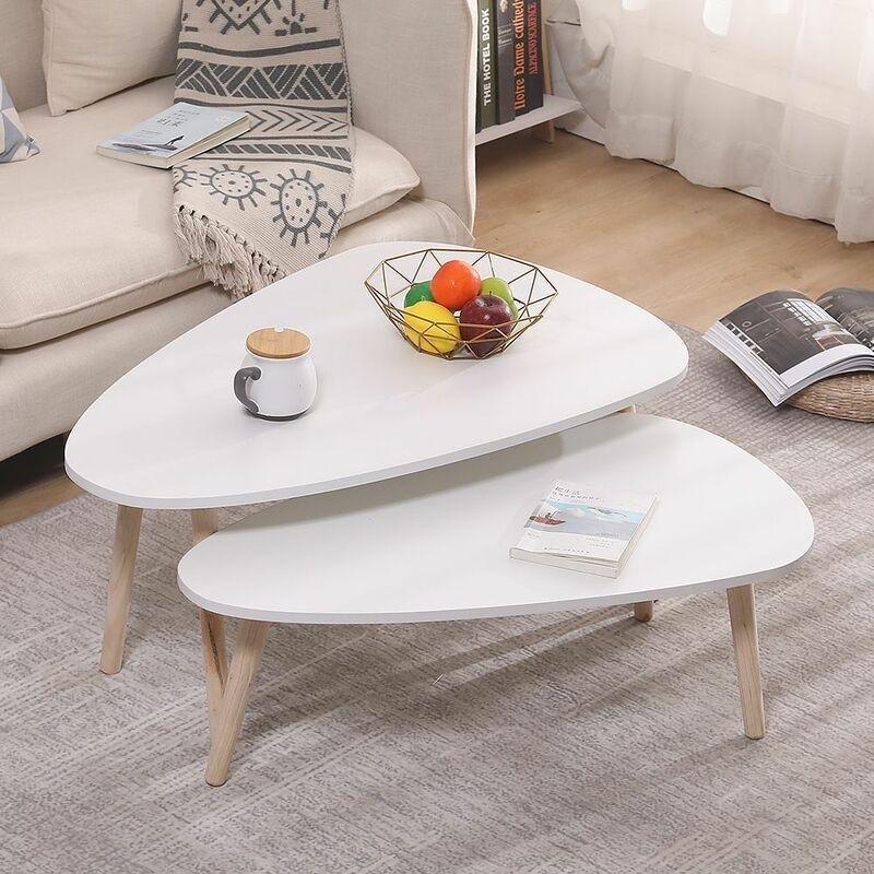 Beyaz Lake 2'li Zigon Sehpa 98x61 cm ve 88x48 cm - 107873