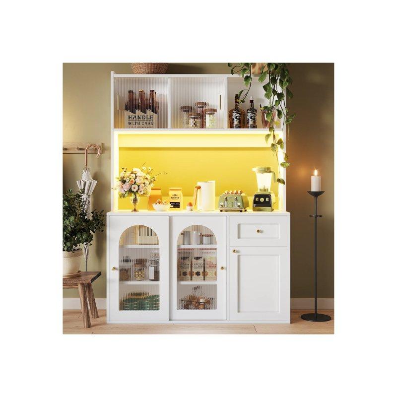 Beyaz LED Işıklı Çok Amaçlı Dolap 120x35x167 cm - 92641