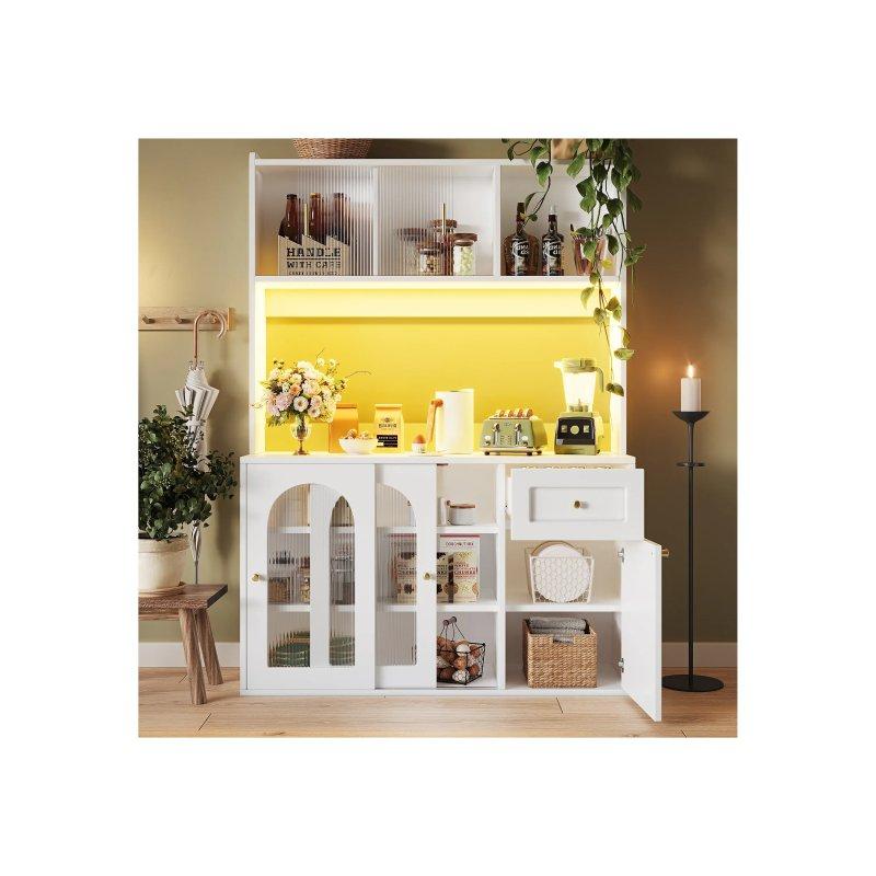 Beyaz LED Işıklı Çok Amaçlı Dolap 120x35x167 cm - 92641