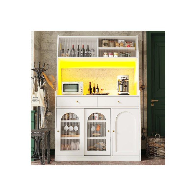 Beyaz LED Işıklı Çok Amaçlı Dolap 120x40x180 cm - 92518
