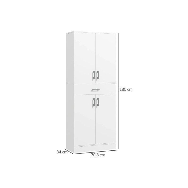 Beyaz Mat Çok Amaçlı Dolap 70 cm x 180 cm x 34 cm - 92410