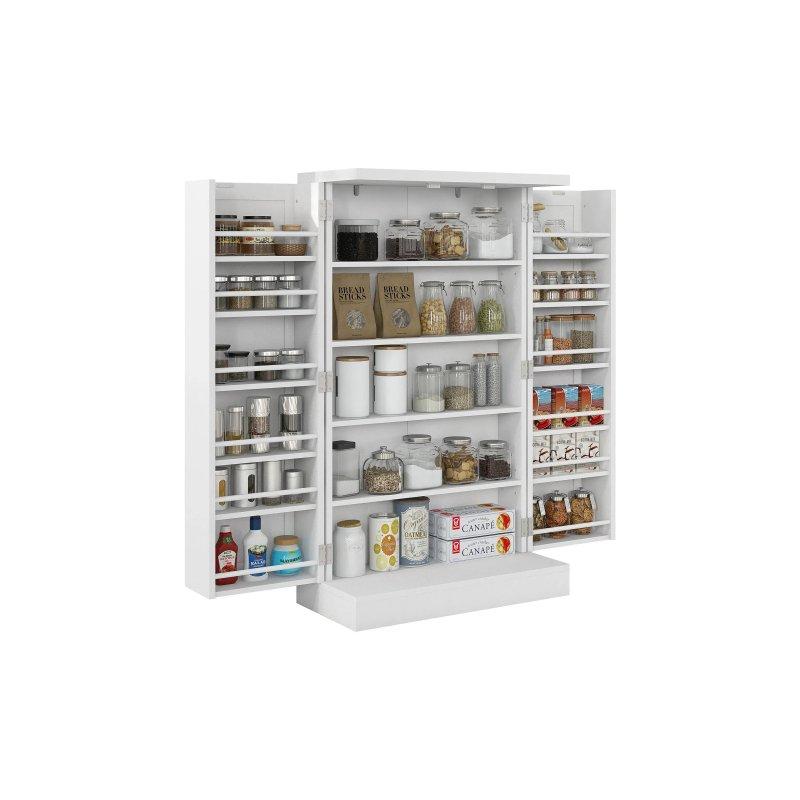 Beyaz MDF 60x30x104 cm Çift Kapılı Çok Amaçlı Dolap - 92575