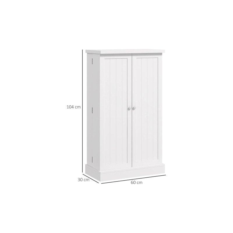 Beyaz MDF 60x30x104 cm Çift Kapılı Çok Amaçlı Dolap - 92575