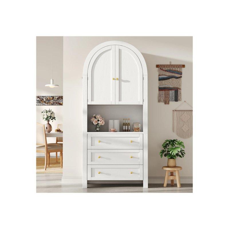 Beyaz MDF Çok Amaçlı Dolap 70x35x180 cm - 92509