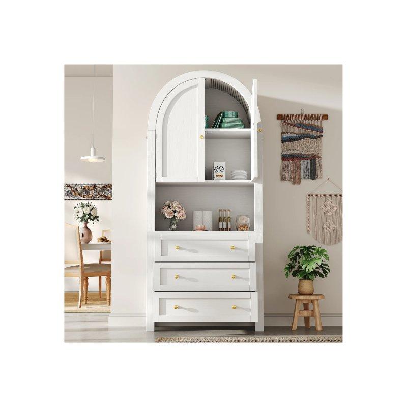 Beyaz MDF Çok Amaçlı Dolap 70x35x180 cm - 92509
