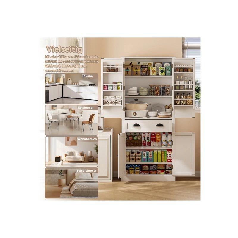 Beyaz MDF Çok Amaçlı Dolap 80x40x182 cm - 92617