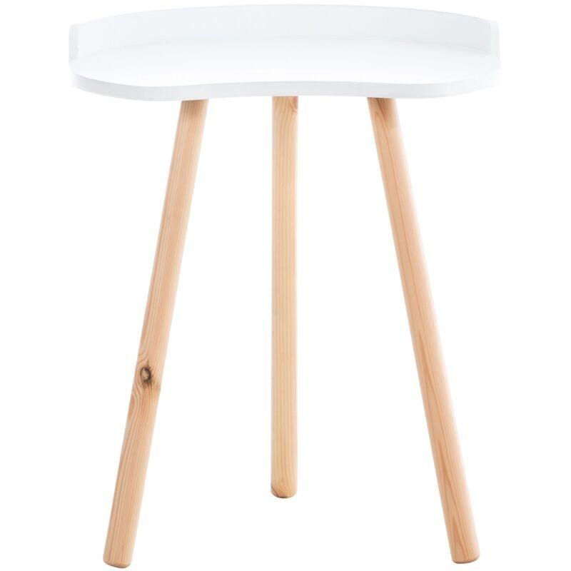 Beyaz MDF Kenarlı İskandinav Yan Sehpa-45x45x54 cm - 112431