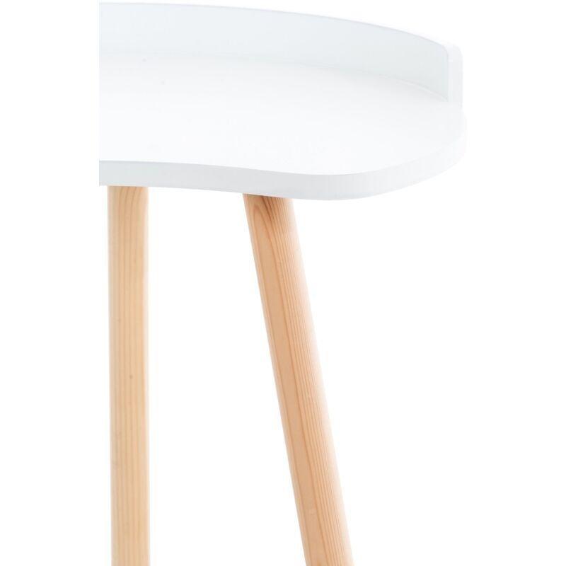 Beyaz MDF Kenarlı İskandinav Yan Sehpa-45x45x54 cm - 112431