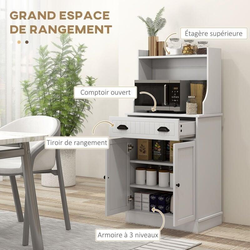 Beyaz MDF Mikrodalga Fırın Dolabı 61x35x125 cm - 100810