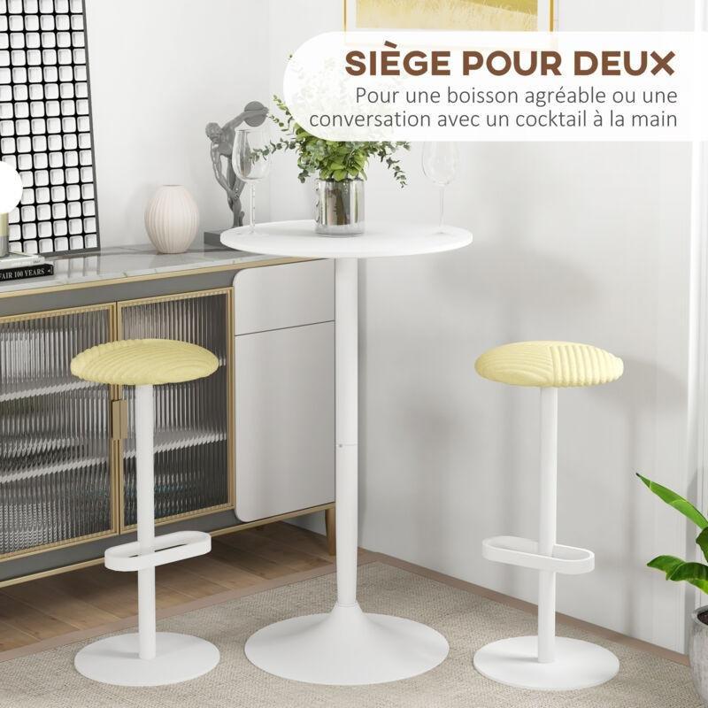 Beyaz MDF Yuvarlak Bar Zigon Sehpası 60 cm - 108041