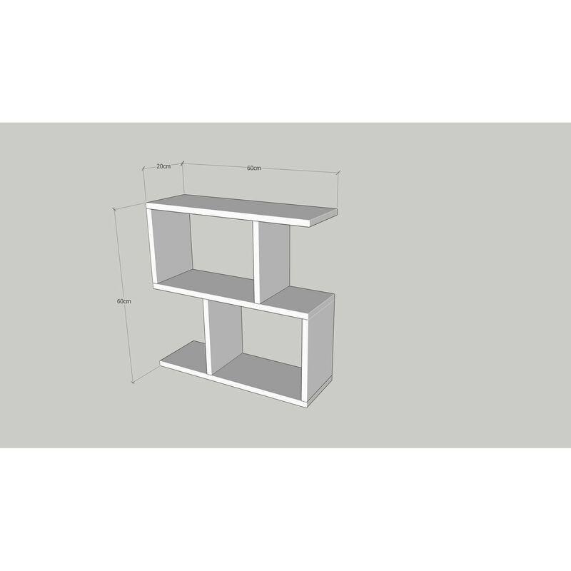 Beyaz Melamin Kaplı Yonga Levha 2 Nişli İskandinav Yan Sehpa-60x20x60 cm - 112488