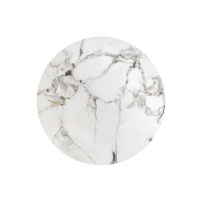 Beyaz Mermer Desenli Üçlü Zigon Sehpa 80 cm - 106336