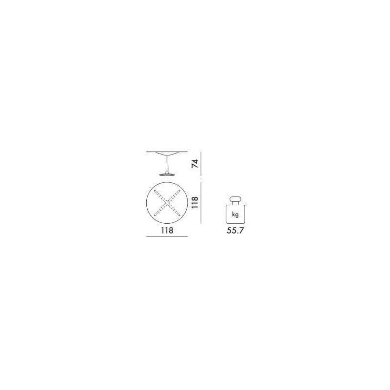 Beyaz Mermer Desenli Yuvarlak Porselen Masa 118 cm - 90034
