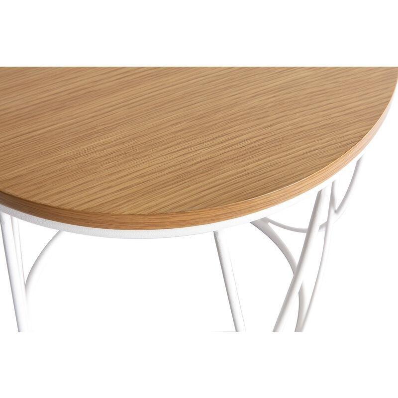 Beyaz Metal Çapraz Kafes Ayaklı Iskandinav Yan Sehpa-42x42x40 cm - 112434