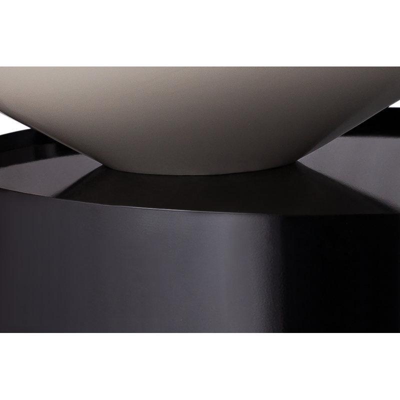 Beyaz Metal Yuvarlak Orta Sehpa 76 cm Siyah Ayaklı - 105040