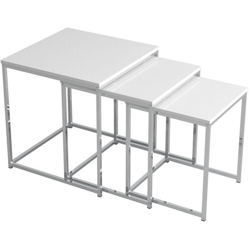 Beyaz Metal Zigon Sehpa 40x40x40 cm - 107278