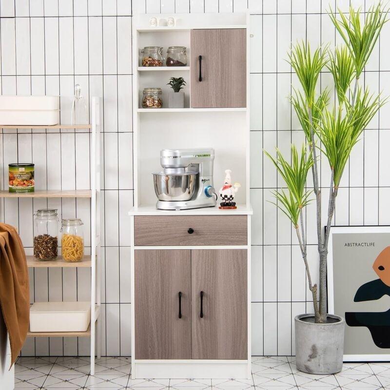Beyaz Mutfak Dolabı MDF Malzeme 60x40x180 cm - 100754